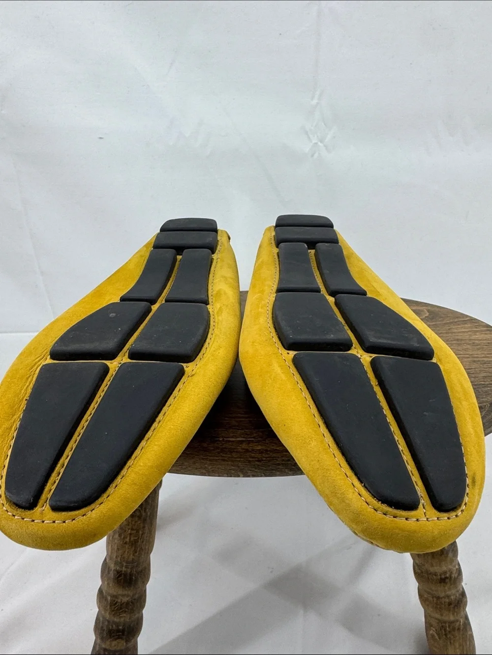 Massimo Matteo Firenze Womens Yellow Leather Driving Mocs Penny Loafers, 7